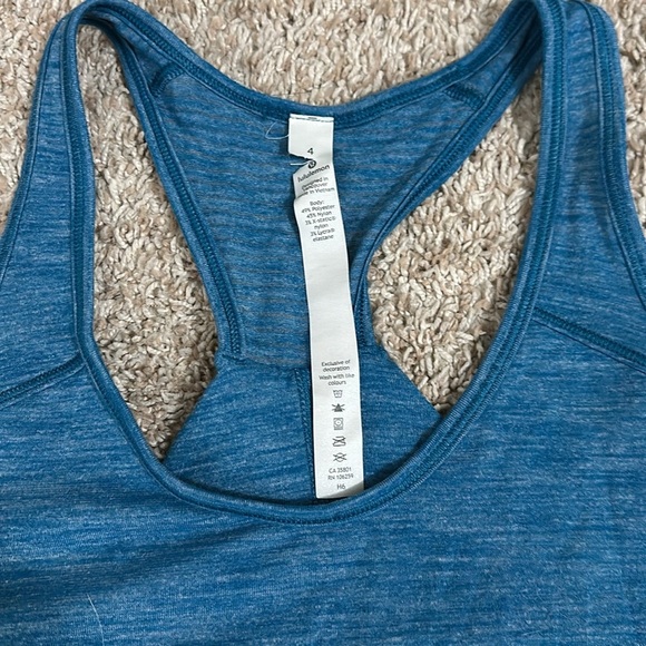 (4) Lululemon Essential Tank Top Heathered Jet Set Blue Small Luon Turquoise - Picture 2 of 4